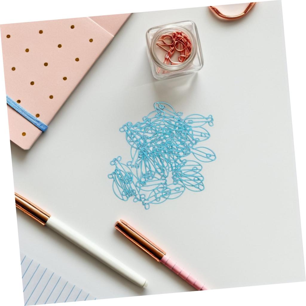 NUOBESTY Paper Set of x x Animal Document Stationery Fish-Shaped Clips, Metal, 30, 1.18 0.67 0.08 inches, Blue, Design, Organizer, Office, School,