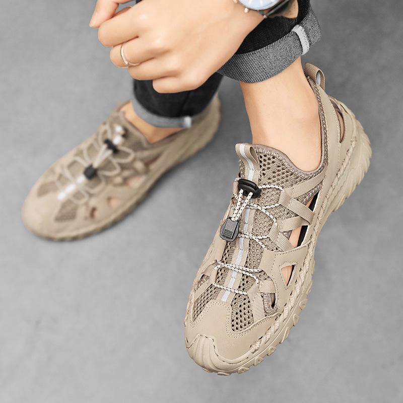 Casual Empty Breathable Outdoor Sandals Summer Breathable Deodorant Shoes Mesh Casual Shoes Men's Non-slip Running Sneakers