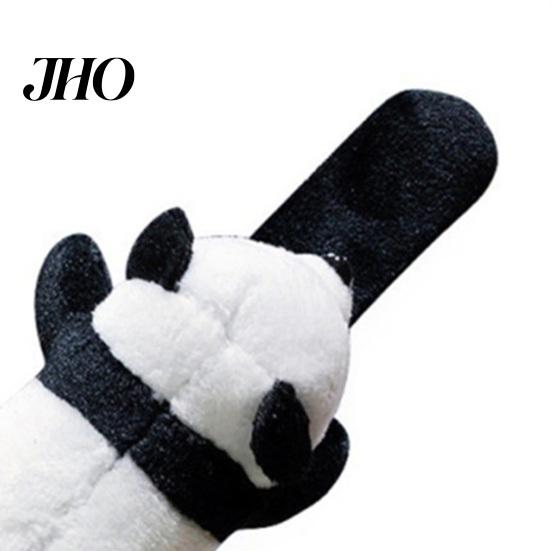 Silicone Slap Band Bracelet Cartoon Panda Doll Decor Color Matching Elastic Flexible Soft Plush Snap Couple Gift Wrist Decoration Wrapping