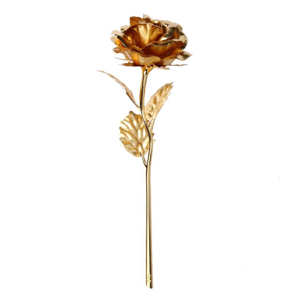 Artificial Golden Flower In Red Velvet Box - Elegant Decorative Piece for Home or Office - Ideal Gift for Special Occasions and Loved Ones