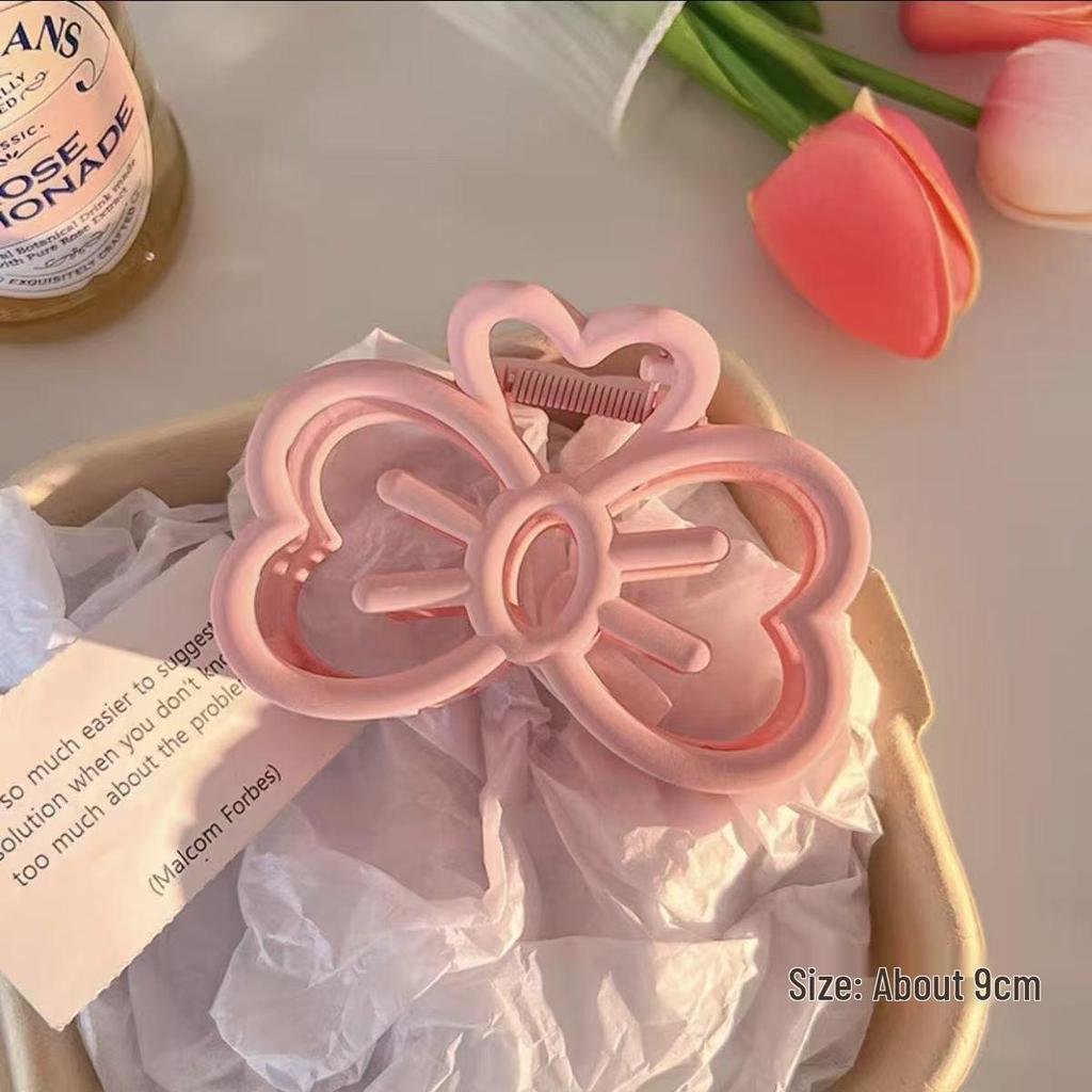 Koreanischer Eleganter Kürbisbogen Polka Dot Haarspange - Groß, Cremige Texturierte Hochsteckfrisur-Accessoire