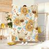 Cute Cartoon Highland Cow Throw Lightweight 240g Flannel Blanket Soft Skin-friendly for Summer Cooling