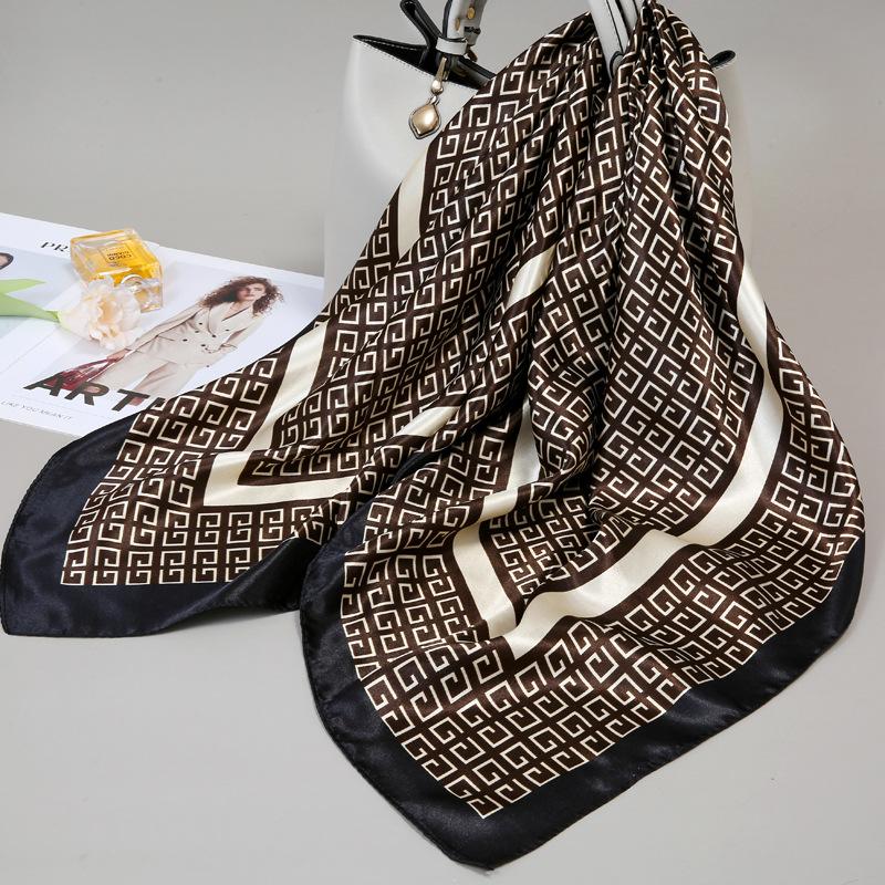 90 Square Scarves, Silk Scarves, Women's New Spring and Summer High-end Sense Versatile, Thin Scarves, Shawls Outside