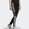 adidas Leggings Sportivi Retro Originali Vita Media Vestibilità Aderente Lunghi Pantaloni Sportivi Lavorati a Maglia Fondo Donna Nero DV2636