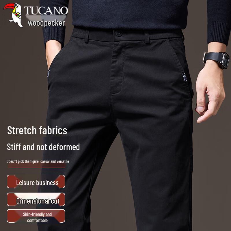 

TUCANO Men s Business Casual Straight Leg Trousers 32