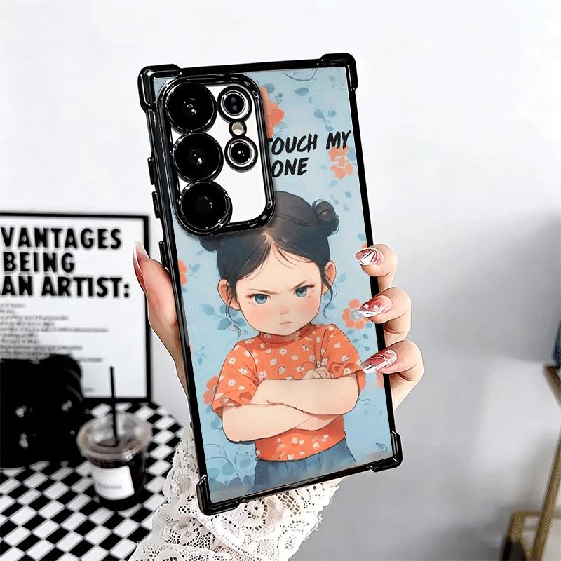 Funny Dont Touch My CallPhone Plating Phone Case For Samsung Galaxy S24 S25 FE S26 Edge S23 Ultra S22 S21 Plus S20 Anti-Fall Air