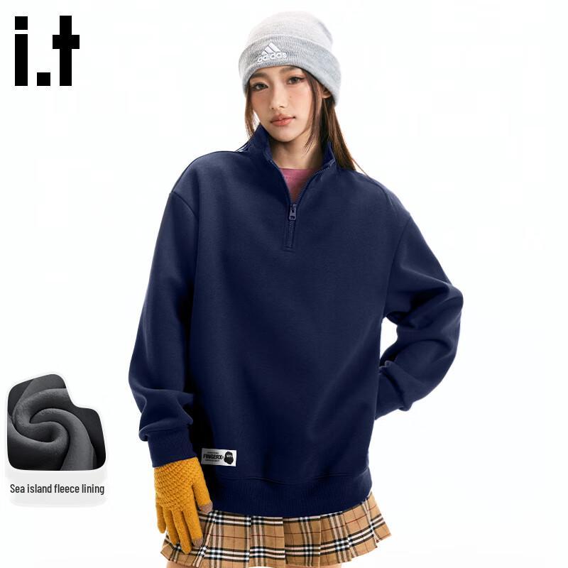 Fingercroxxit Men's American Street Style Half-Zip Sweatshirt