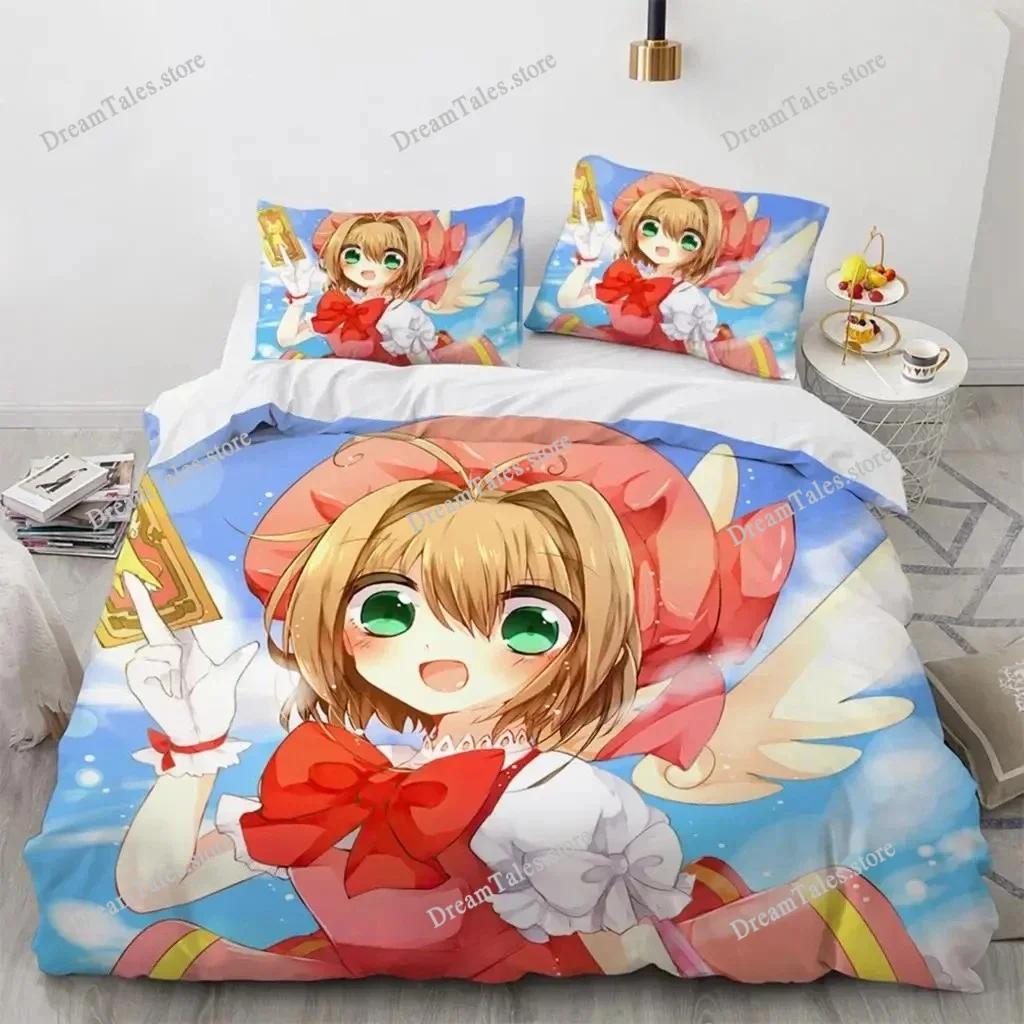 3D Printed Anime Cardcaptor Sakura Bedding Set Boys Girls Twin Queen Size Duvet Cover Pillowcase Bed Kids Adult Home Textile741