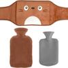 Portable PVC Hot Water Bottle Belt Wearable Cartoon Hot Water Pouch Soft Hand Warmer Plush Waist Cover Belt