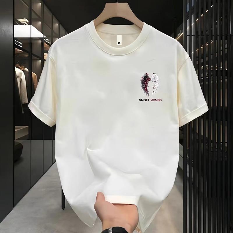 Heavy Trendy Brand Cotton Printed Men'S Short-Sleeved T-Shirt Trendy Casual Round Neck T-Shirt