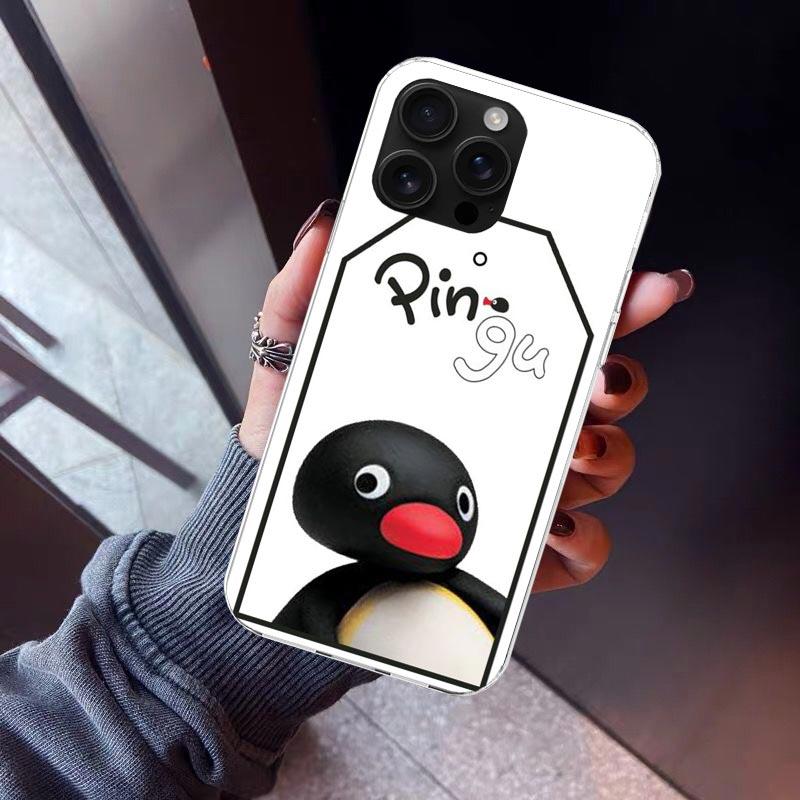 Cartoon P-Pingu Penguin Phone Case For iPhone 17 Air 16 15 Pro Max 14 Plus 13 Mini 12 11 Cover 7 8 SE Silicone Shell Print Funda