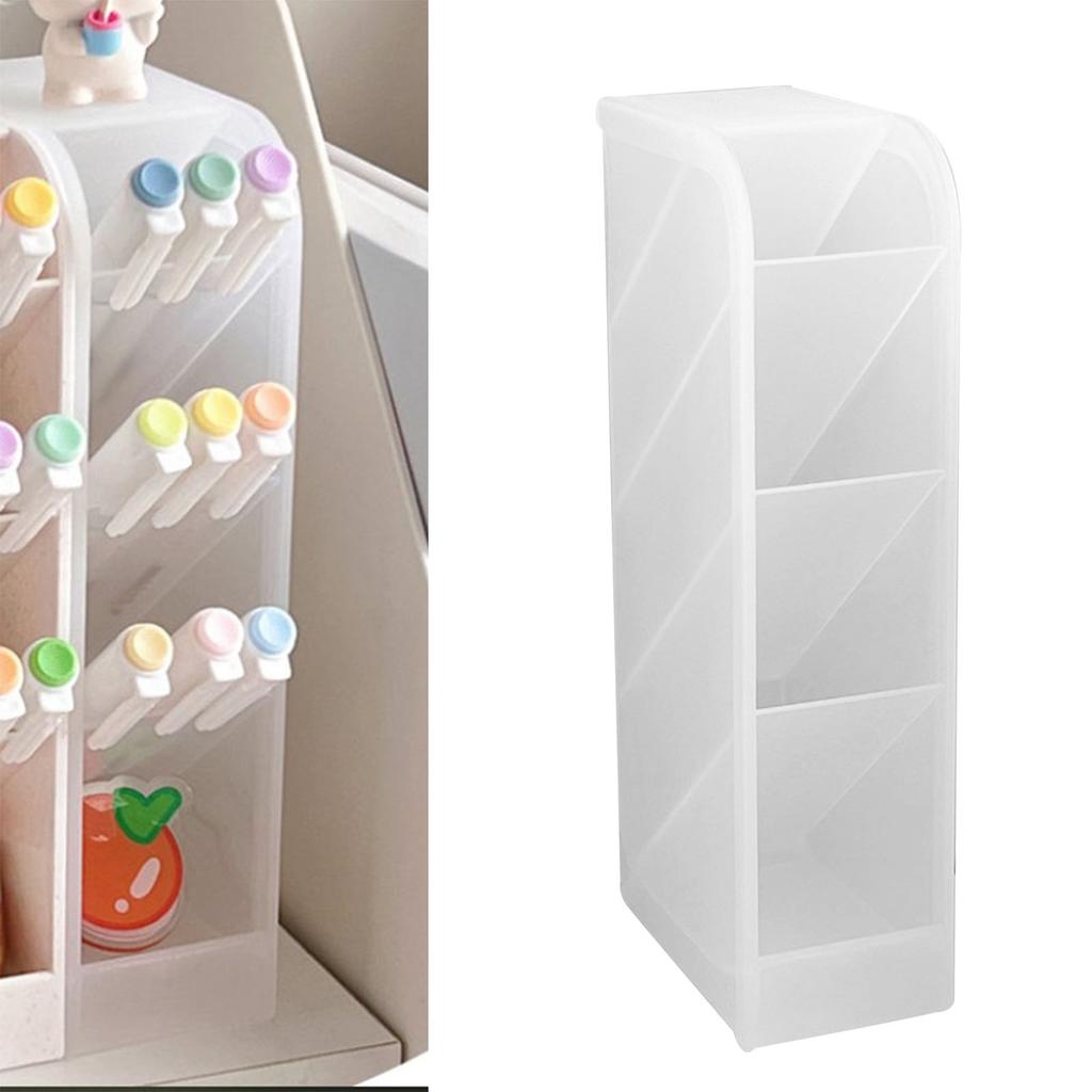 Desktop Storage Box 4 Layers Cartoon Space Saving Durable Lipstick Organizer Box for Desk Home