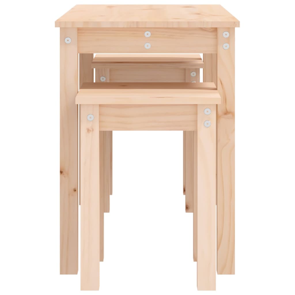 Nesting Tables Set of 3 Solid Pine Wood