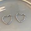 silver heart stud earrings