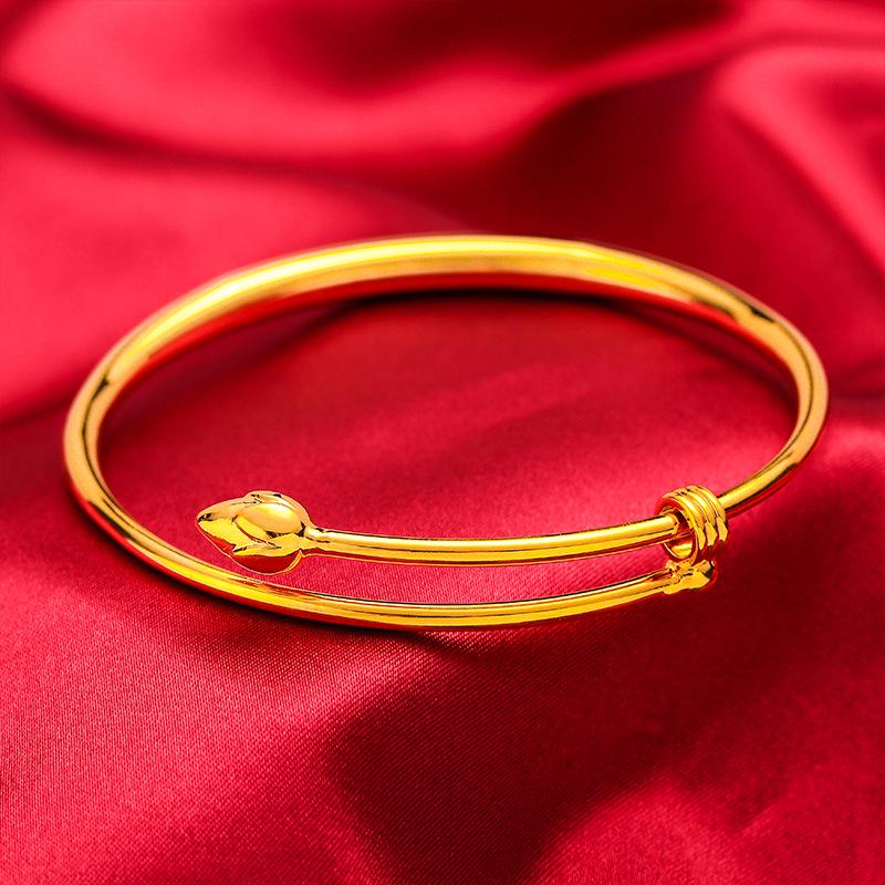 

Браслет-бенгл с позолоченным лотосовым стручком: Женские универсальные украшения в стиле «наследие», вдохновленные стилем Xiaohongshu