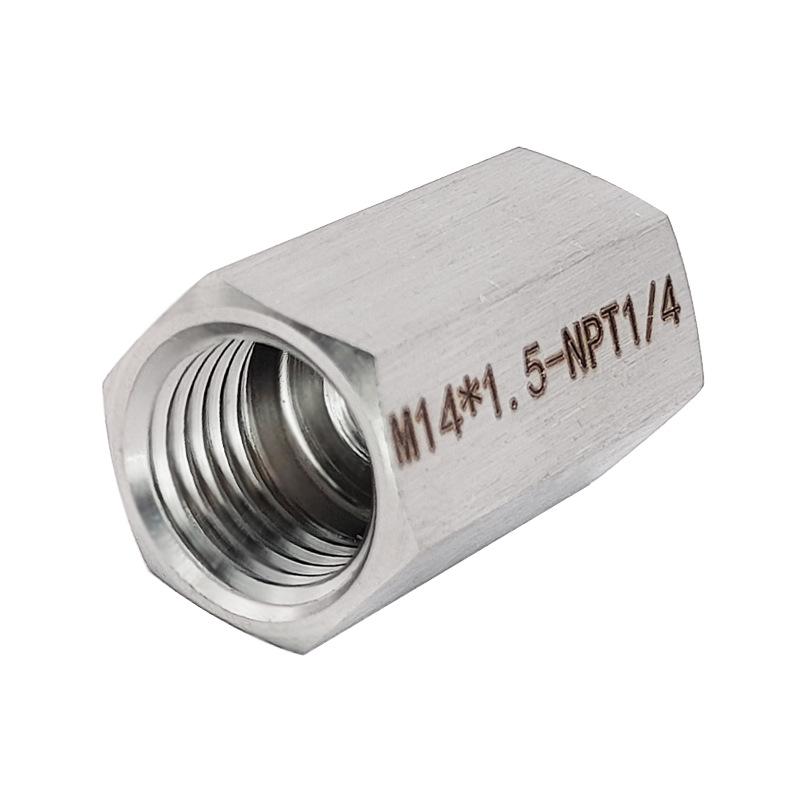 

Stainless Steel 304 Metric to American Reducing Threaded Adapter, M14x1.5 to NPT1/4