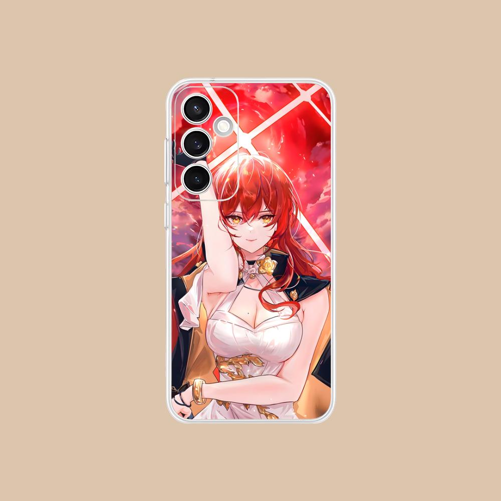 HSR Himeko Clear Mobile Phone Case for Samsung Galaxy S25 S24 S23 S22 S21Plus FE Ultra Colorful Cover