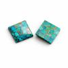 Blue Copper Turquoise Cabochons, Square Flat Back Gemstones for Jewelry Making