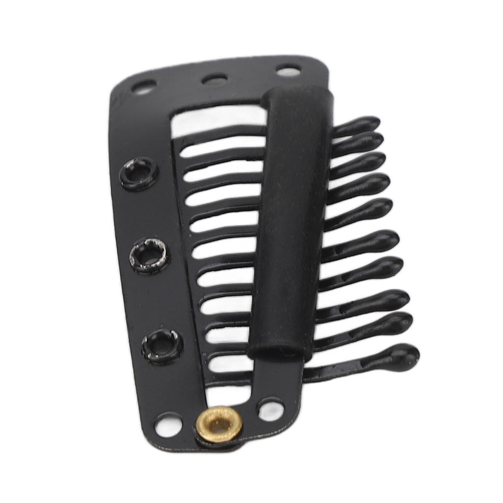 100pcs Hair Extension Clips Multipurpose 38mm 10 Teeth Wig Clips for Hair Extensions DIY Black