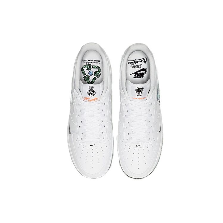 Steven Harrington X Nike Air Force 1 Low Flyleather QS Earth Day Unisex Sneakers White Black Hyper-Crimson CI5545-100