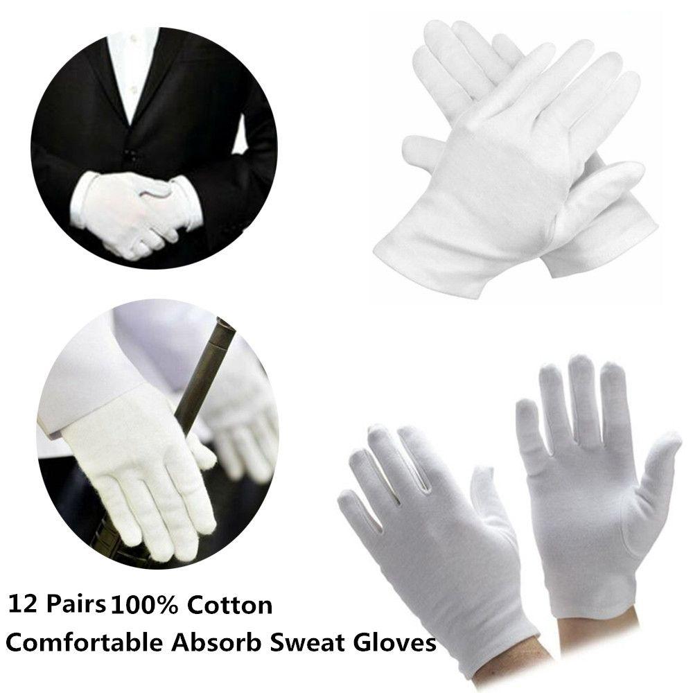 Pairs Health Care Anti Dust Comfortable Moisturising Etiquette Gloves 100% Cotton Work White Gloves