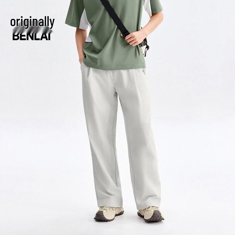 BENLAI Men s Loose Wide-Leg Drawstring Pants L