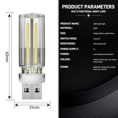 USB Auto Atmosphärenlichter Touch Dimmbar LED Filamentlampe Glühbirne Glühlampen Dekorative Nachtlichter Ambientelampen