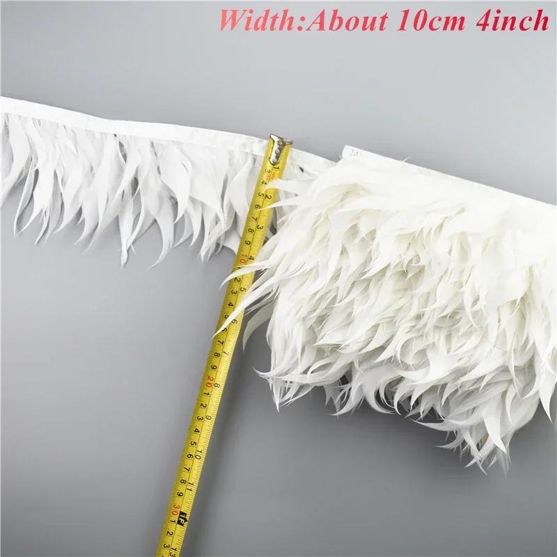 1Meters Black White Feathers for Needlework Ribbon Tape Fringe Feather Trim Pheasant Turkey Ostrich Goose Marabou Sewing Clothes