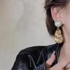 Silver Needle Asymmetrical Pearl & Diamond Water Drop Studs - European & American Style Fashion Earrings