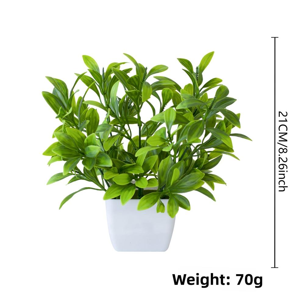 4pcs Artificial Potted Plants Small Faux Greenery for Living Room Bedroom Office Desk and Shelf Set with Natural Looking Leaves