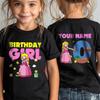 Custom Retro Plumber Game Princess Birthday Girl Shirt, Personalized Name Age Tee