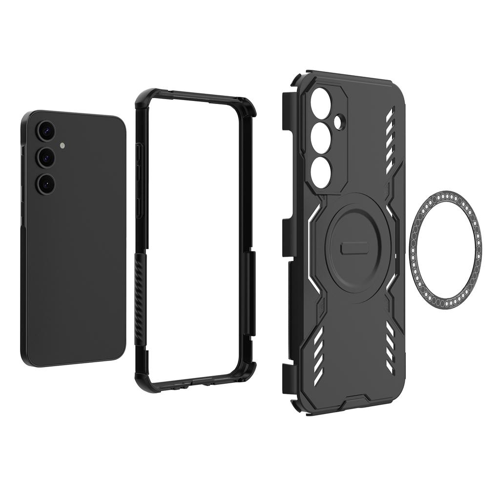 For Samsung Galaxy A35 5G Magnetic Case Butterfly Armor Hollow Heat Dissipation PC+TPU Phone Cover