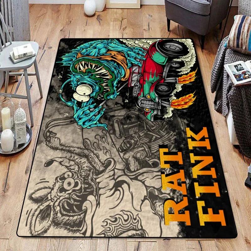 Funny Room Rugs Foot Carpets R-Rat Fink Entrance Doormat Kawaii Rug Floor Mats Bath Mat Kitchen Hallway Carpet Home Decor