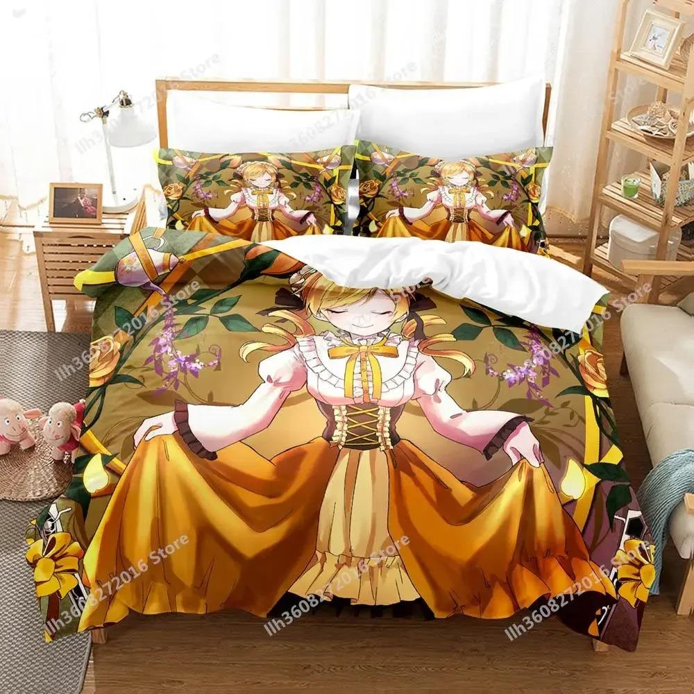 Madoka Magica Bedding Set Single Twin Full Queen King Size Bed Set Adult Kid Bedroom Duvet Cover Sets Anime Bed Sheet Set