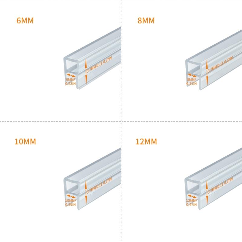 Practical Silicone Shower Door Seal Strips Ensures Dry Floor by Prevention Water Leakage Home and Hotel Bathrooms