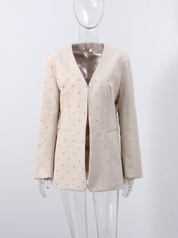 2025 Summer Women's Deep V-Neck Rivet Blazer
