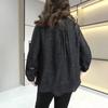 High-End Iron Black Light Luxury Chiffon Print Blouse - Slimming Top, Plus Size Women's Clothing