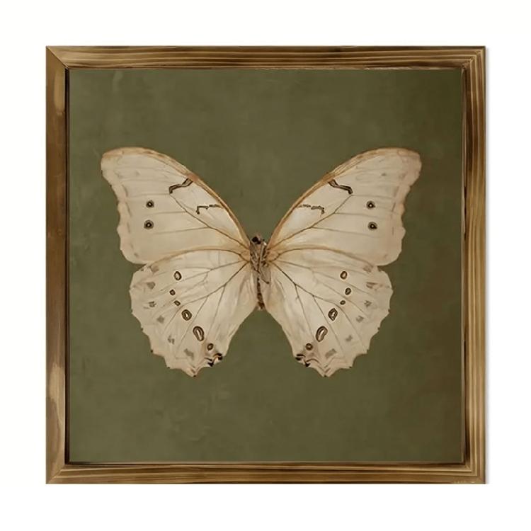 

Farmhouses Butterfly Painting Wall Art Decors Wooden Frame Art Piece Antique Hanging Picture For Interior Styling Decors 1