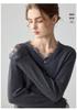 Lekasha Women's Cashmere Knitted Lace Sweater with Loose Elegant Collar