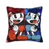 Cupheads And Mugman Square Pillow Covers Polyester Couch Great Retro Game Cushion Case Cool Home Decoration Pillow Cover