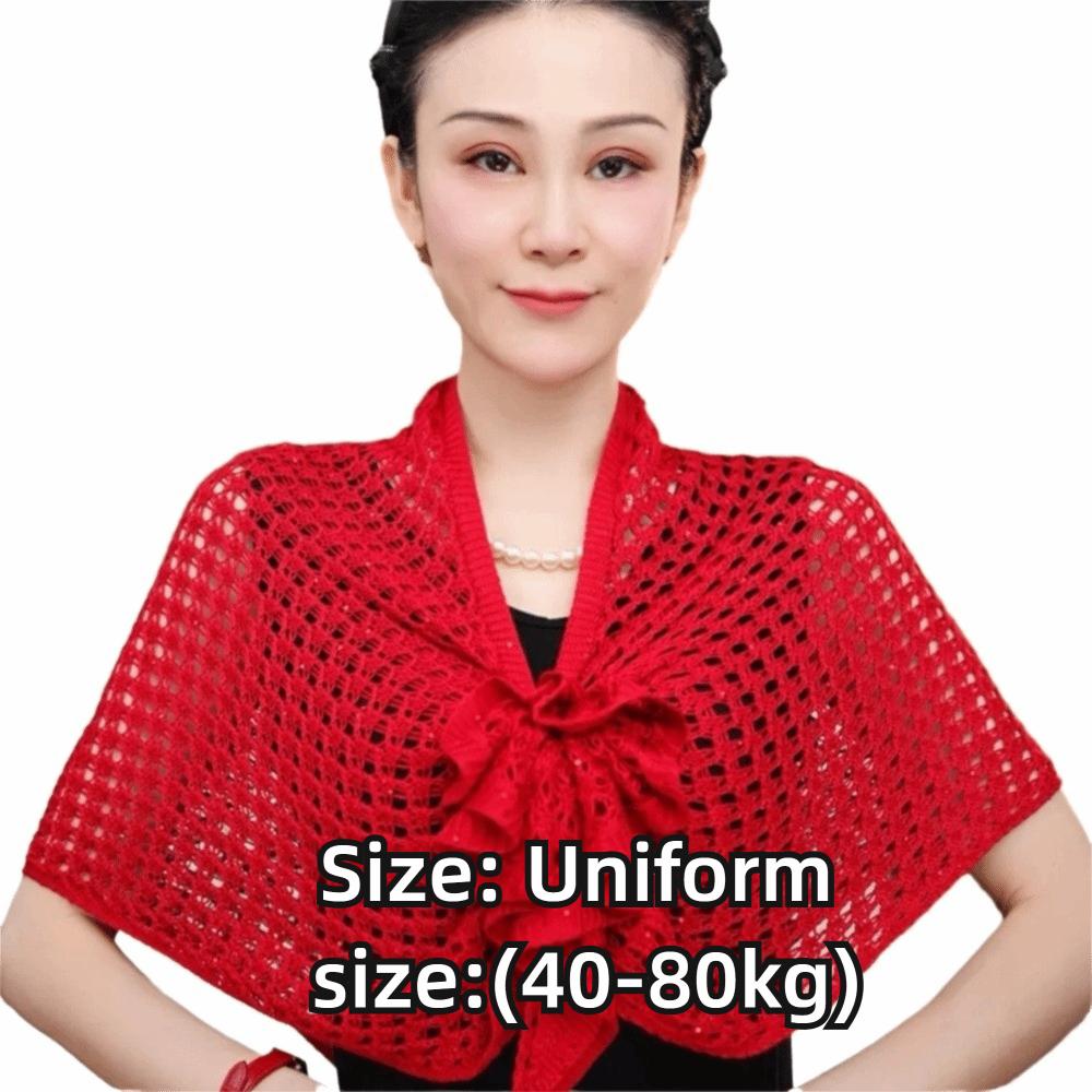 Front Buckle Design Cutout Wrap Sparkly Design Ice Silk Wrap Triangle Shawl Travel