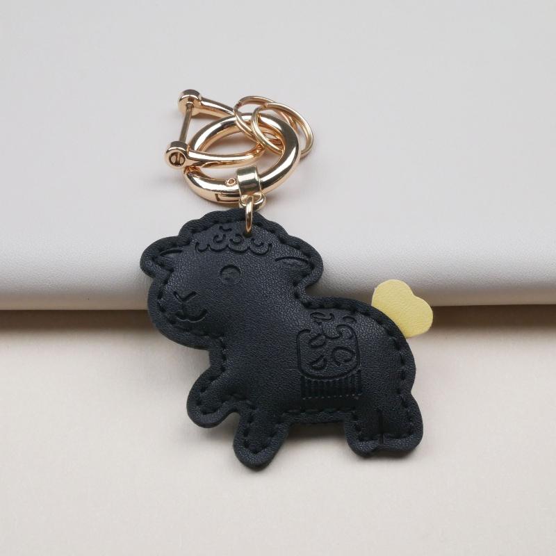Piele PU 2027 Anul Oii Formă Pandantiv Adorabil Design Colorat Coadă de Inimă Pentru Decor Geantă Accesorii Chei Cadou
