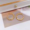 Vietnamese Gold Small Sugar Cube Crushed Earrings: Trendy Circle & Square Stud and Hoop Design