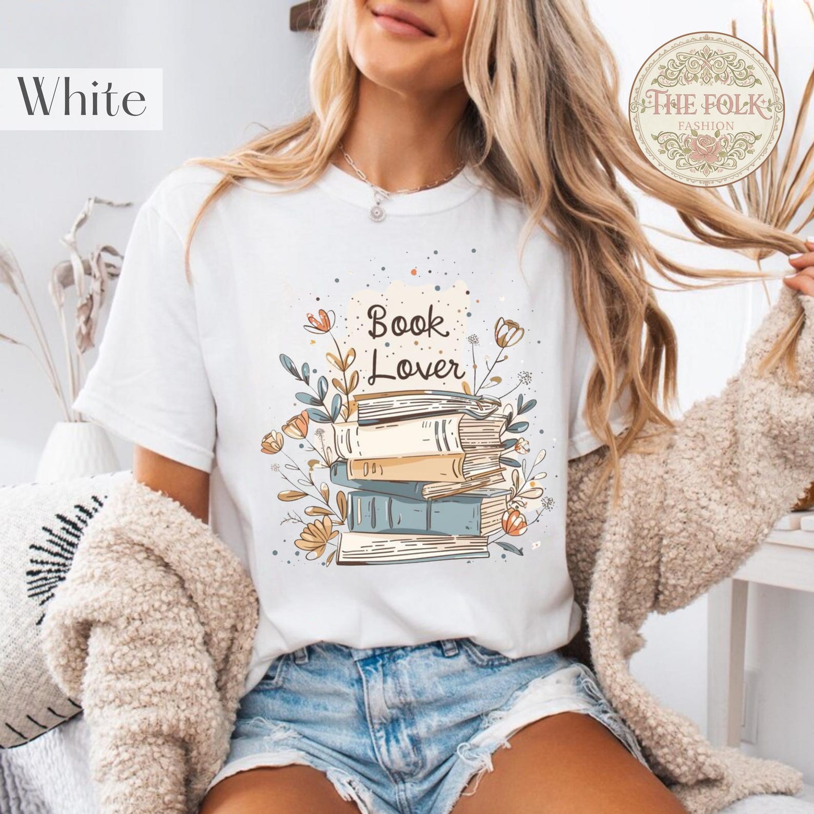 Book Lover Shirt, Floral Stack of Books Tee, Librarian Appreciation Gift, Bookish Aesthetic Tshirt, Reading Teacher Gift, Bibliophile Top 4XL