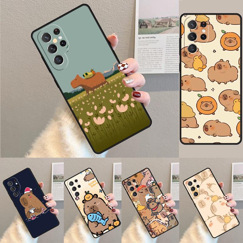 Cute Cartoon Capybara Phone Case for Samsung Galaxy note 10 pro S26 Ultra S23 S24 FE S25 S21 S22 PLUS shockproof Cove