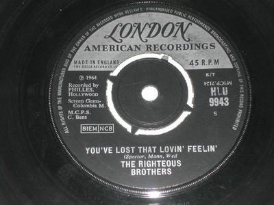 7inch Record RIGHTEOUS BROTHERS - You've Lost That Lovin' Feelin' HLU9943 LONDON RECORDS 1965 UK Rock Used