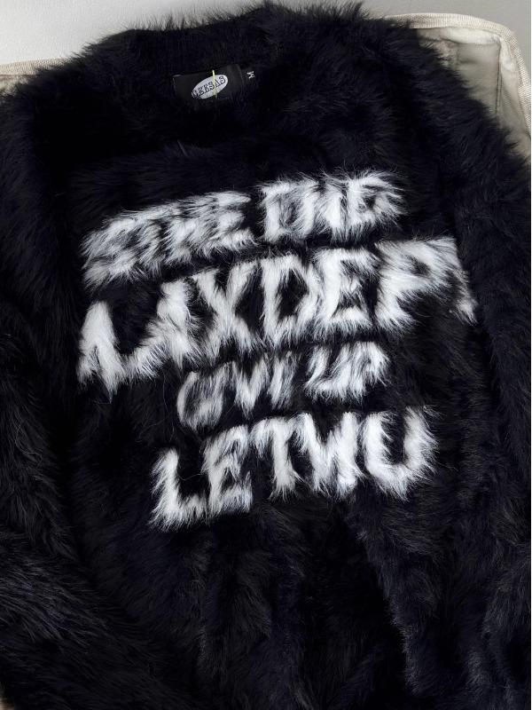 Unisex Retro Loose Knit Faux Mink Sweater - Lazy Style for Autumn/Winter