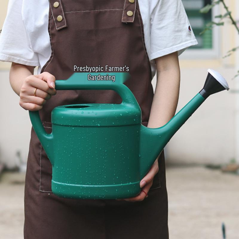 Large Capacity Plastic Watering Can for Garden, Balcony, and Flower Plants with Long Spout
