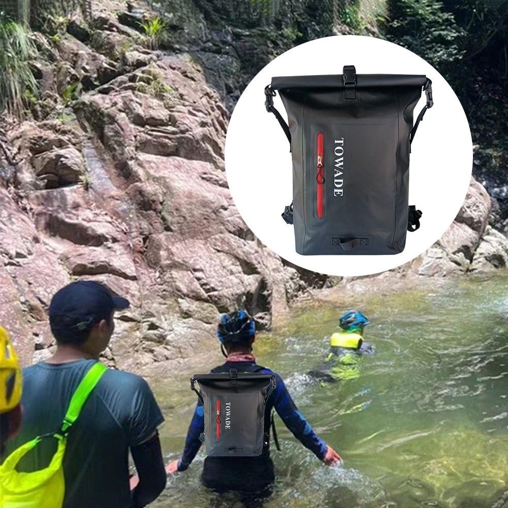 Large Capacity Waterproof Backpack Foldable Durable Multifunctional Storage Pack Impermeable Roll Top Closure Sports Bag