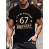 Men's 67 T-Shirt - Casual Crew Neck Short Sleeve T-Shirt, for Summer and Outdoor Activities ,Birthday Party Apparel